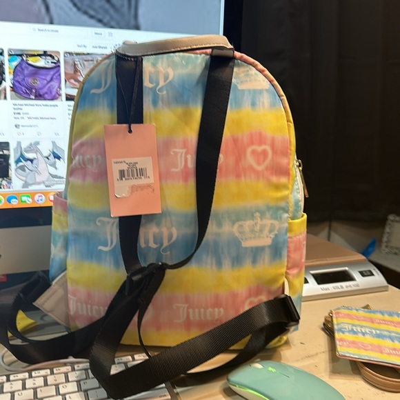 New with Tags juicy couture backpack and pencil or cosmetic case or wristlet - Picture 4 of 16